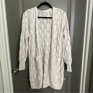 No Boundaries Cream Open Knit Cardigan